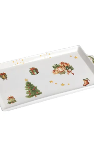 Novità Love Tiffani Vassoio Natalizio Rettangolare 40 cm in Ceramica