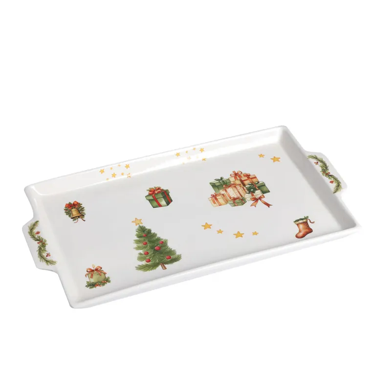 Novità Love Tiffani Vassoio Natalizio Rettangolare 40 cm in Ceramica