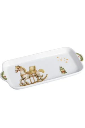 Saldi Love Tiffani Vassoio Natalizio Rettangolare 28 cm in Ceramica