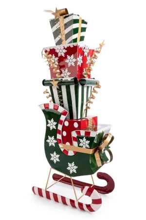 Andrea Bizzotto Decorazione Slitta Astra con Regali Rosso H153 cm Offerta Lampo