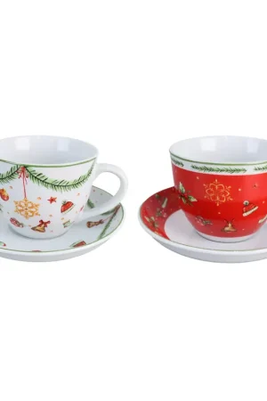 Saldi Villa Altachiara Set Colazione Natalizio Joy in Porcellana