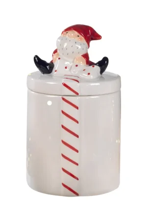 Mascagni Casa Barattolo Natalizio H17 cm in Ceramica Occasione
