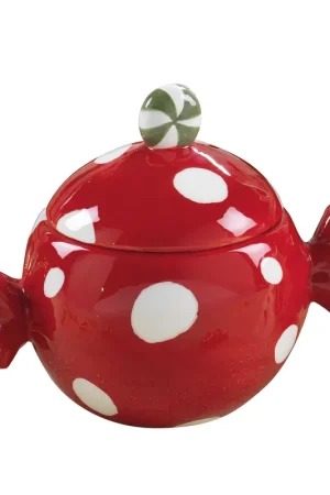 A Buon Prezzo Mascagni Casa Contenitore Caramella H11 cm in Ceramica Rosso
