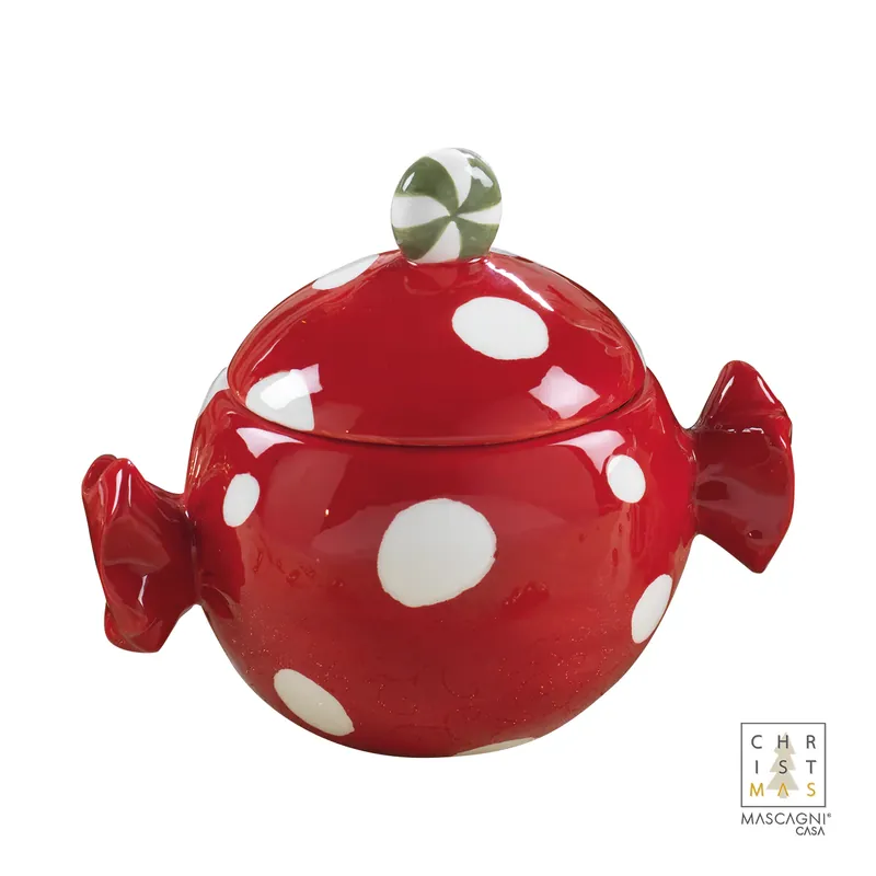 A Buon Prezzo Mascagni Casa Contenitore Caramella H11 cm in Ceramica Rosso