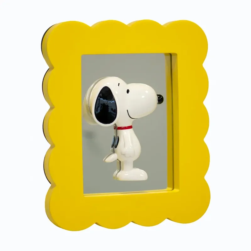 Non Perdere Blogo Design Cornice Decorativa Snoopy con Specchio 20x24 cm Giallo