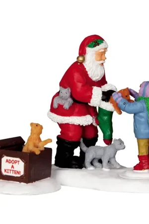 Lemax Collections Decorazione per Villaggio Babbo Natale con Gattini in Resina Prezzo Basso
