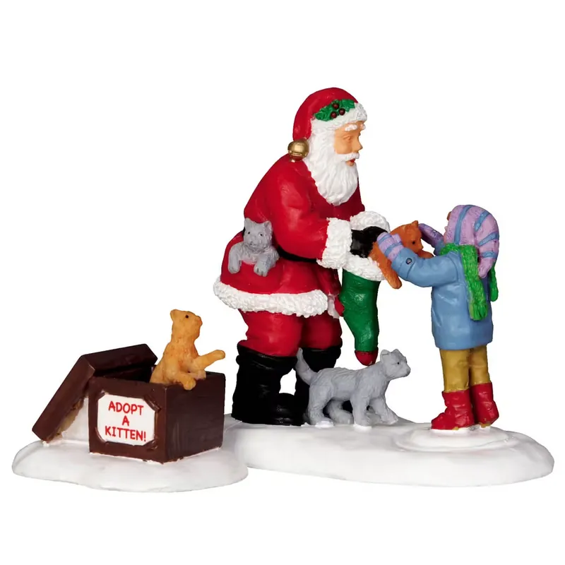 Lemax Collections Decorazione per Villaggio Babbo Natale con Gattini in Resina Prezzo Basso