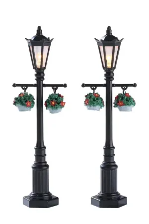 Di Tendenza Lemax Collections Set 2 Vecchi Lampioni Inglesi in Resina