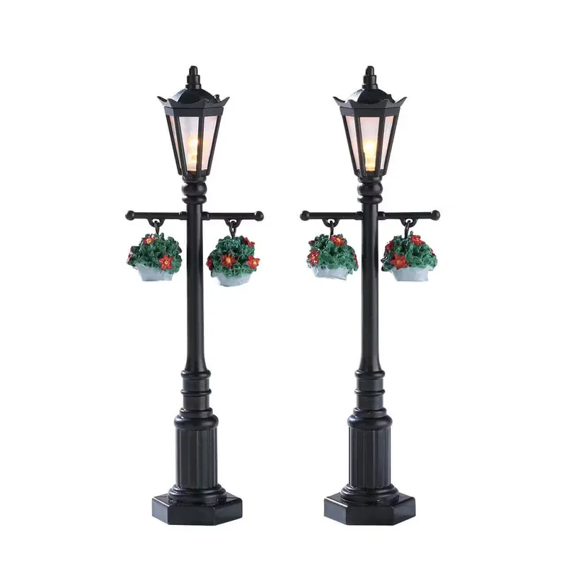 Di Tendenza Lemax Collections Set 2 Vecchi Lampioni Inglesi in Resina