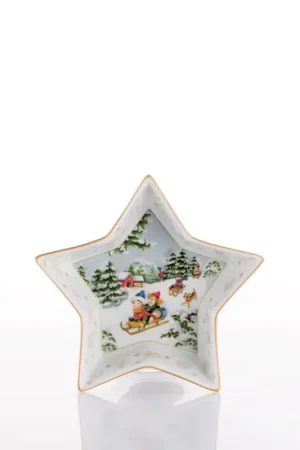 Subito Disponibile Weissestal Vassoio Stella Natalizia Gift D21 cm in Porcellana