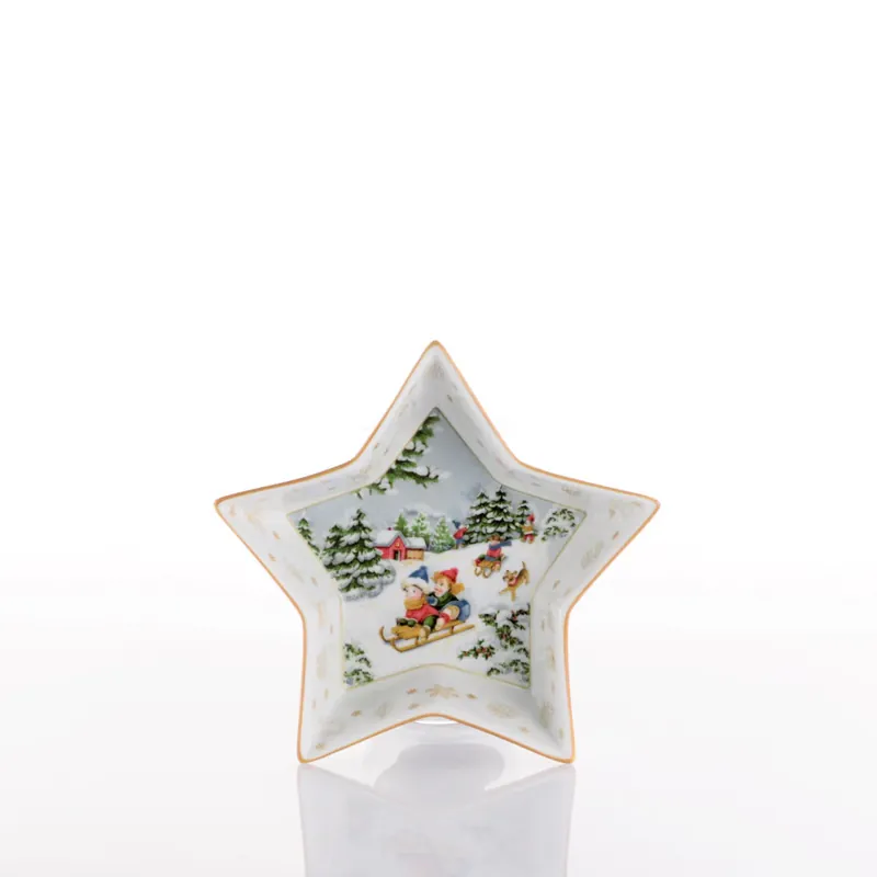 Subito Disponibile Weissestal Vassoio Stella Natalizia Gift D21 cm in Porcellana
