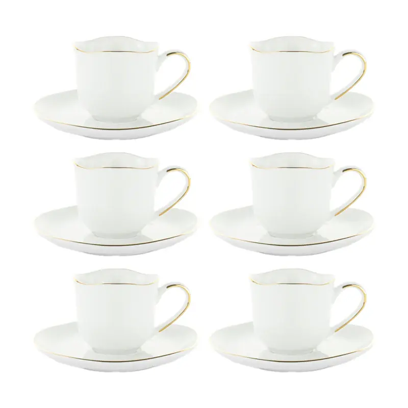 Esclusivo Weissestal Set 6 Tazzine con Piattino White Onyx in Porcellana by Salvatore Izzo