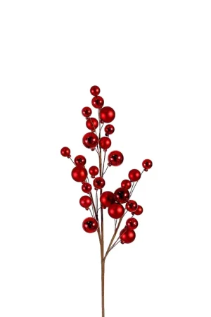 Acquista Ora Vetur Ramo Artificiale di Sfere Natalizie H79 cm Rosso