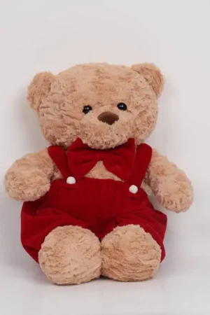 Compra Oggi Stesso Fiori di Lena Orsetto in Peluche Medio con Salopette Rosso H50
