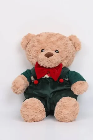 Professionale Fiori di Lena Orsetto in Peluche Medio con Salopette Verde H50