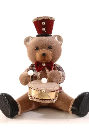 Professionale Vetur Decorazione Orso Seduto con Tromba H33 cm