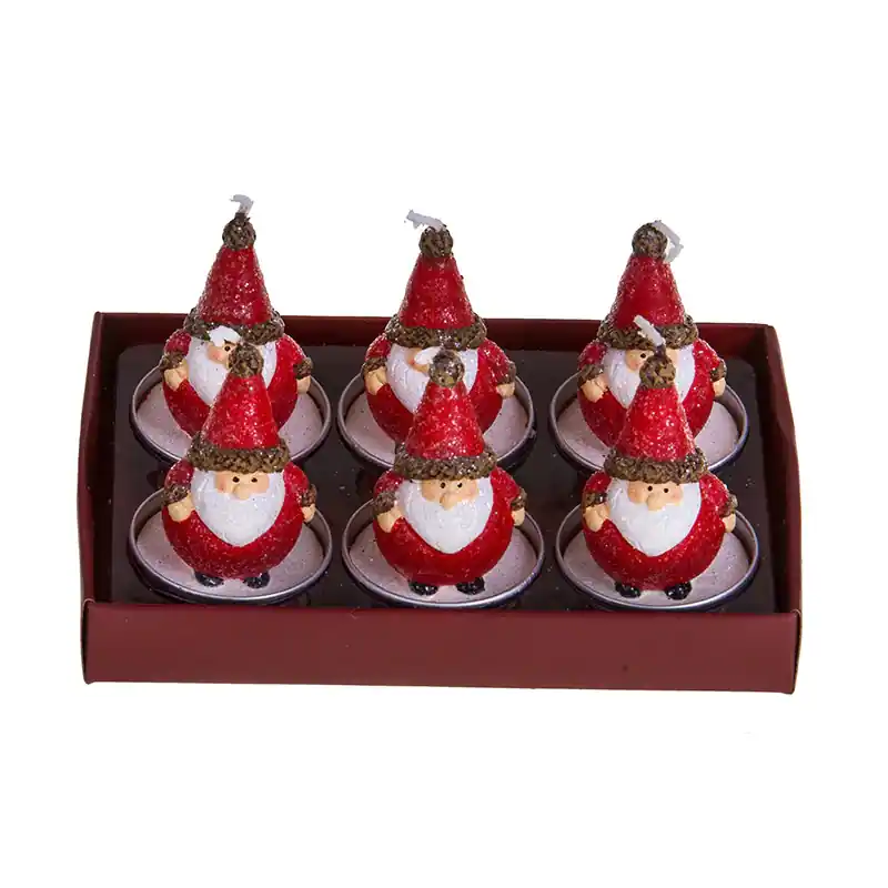 Compra Online Dino Bianchi Set 6 Candele Tealight Babbo Natale H6 cm