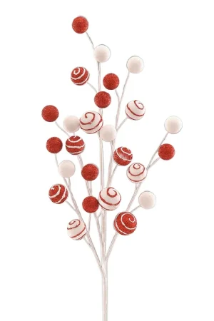 Offerta Lampo Vetur Decorazione Natalizia Ramo Sfere H84 cm Bianco