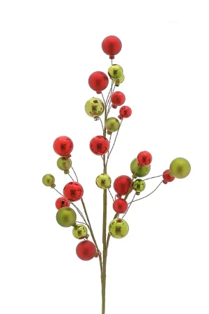 Vetur Decorazione Ramo Sfere H76 cm Rosso e Verde Affare
