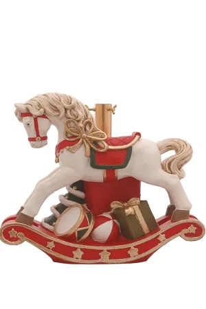 Consegna Rapida Vetur Base per Albero di Natale Cavallo a Dondolo 46,5 cm in Resina