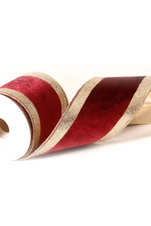 Vetur Nasto Natalizio in Velluto Glitter 4,6mx10 cm Burgundy e Oro Offerta Del Giorno