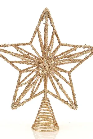 Vetur Puntale per Albero di Natale Stella Glitter H32 cm Nuova Collezione
