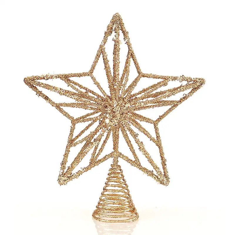 Vetur Puntale per Albero di Natale Stella Glitter H32 cm Nuova Collezione