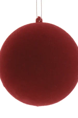Vetur Palla di Natale Camoscio D20 cm Rosso Promozione