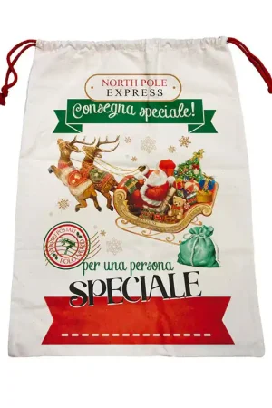Brandani Sacco dei Reagli di Babbo Natale in Cotone 50x70 cm Di Tendenza