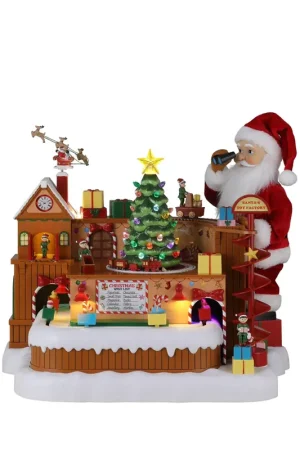 Occasione Imperdibile Mr Christmas Giostra Animata Fabbrica di Giocattoli Di Babbo Natale 38,9 x 28,4 x 33 cm