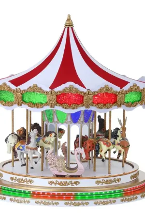 Prezzo Scontato Mr Christmas Giostra Carosello 100 LED RGB con Animali e Musica 42x44cm