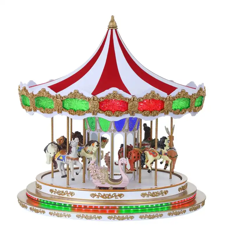 Prezzo Scontato Mr Christmas Giostra Carosello 100 LED RGB con Animali e Musica 42x44cm