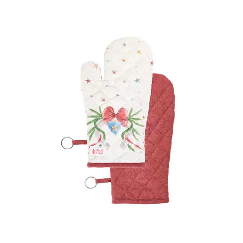 Nuvole di Stoffa Guanto da Cucina Natalizio Fiocco 19x32 cm Consegna Rapida
