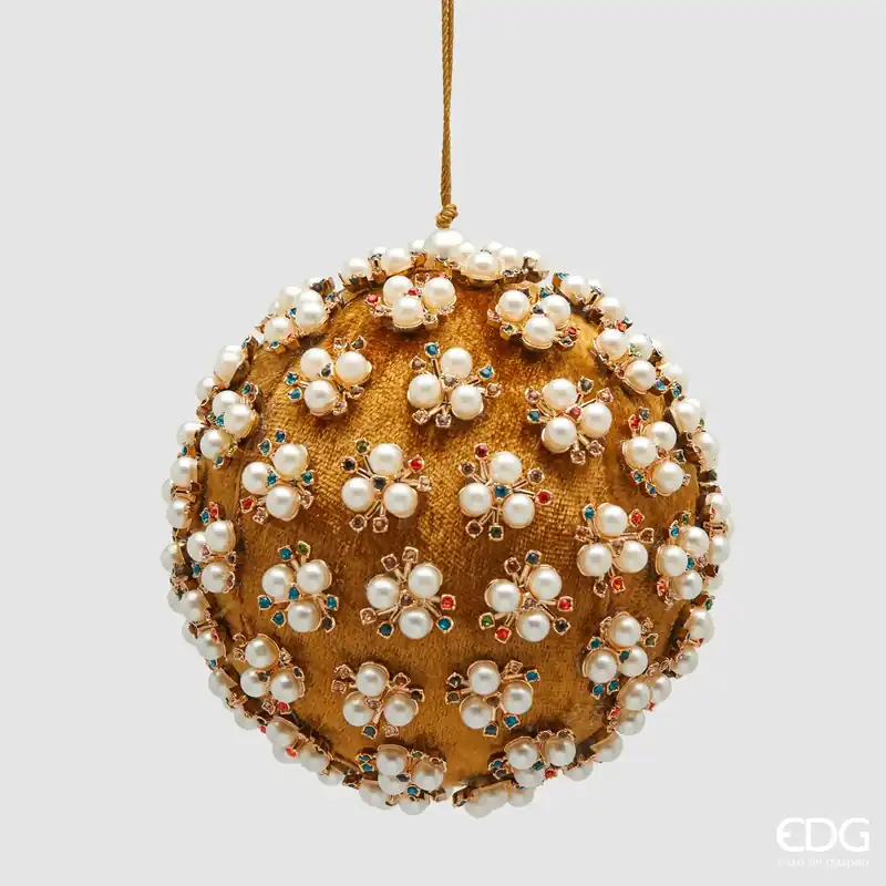 Offerta Lampo EDG Enzo De Gasperi Pallina di Natale Elizabeth Oro D12 cm