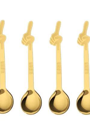 Bialetti Set 4 Cucchiaini Natalizi Omino Oro Prezzo Conveniente