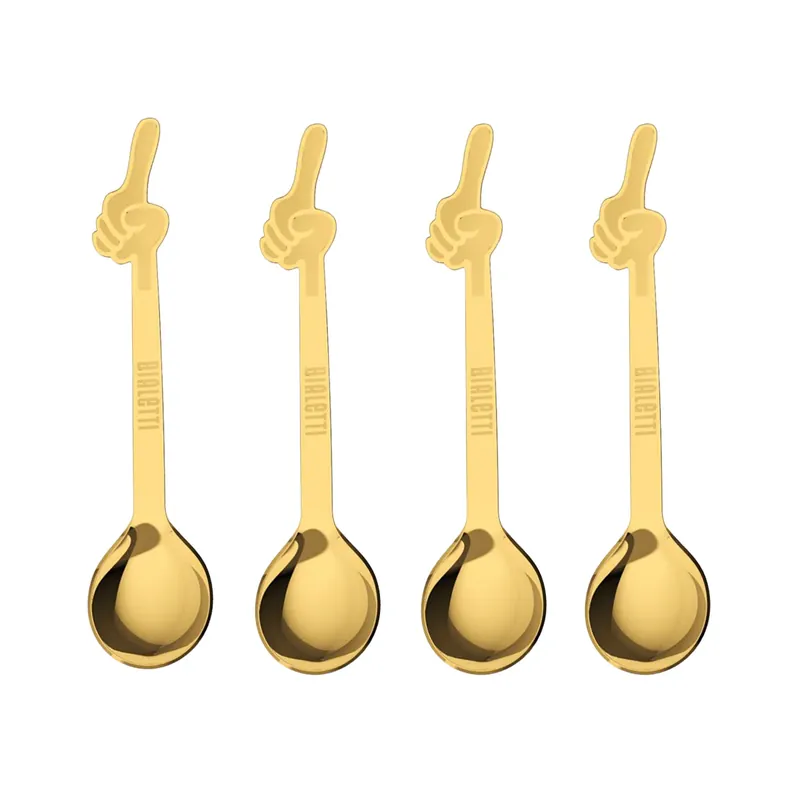 Bialetti Set 4 Cucchiaini Natalizi Omino Oro Prezzo Conveniente