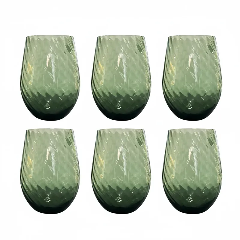 Fade Set 6 Bicchieri Acqua Braies 500ml in Vetro Verde Non Perdere