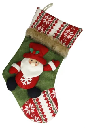 Brandani Calza Babbo Natale 30x46 cm Verde Offerta Limitata