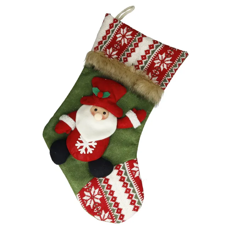 Brandani Calza Babbo Natale 30x46 cm Verde Offerta Limitata