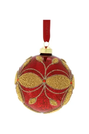 Hervit Creations Palla Fleur in Vetro Soffiato D10 cm Rosso Offerta Lampo