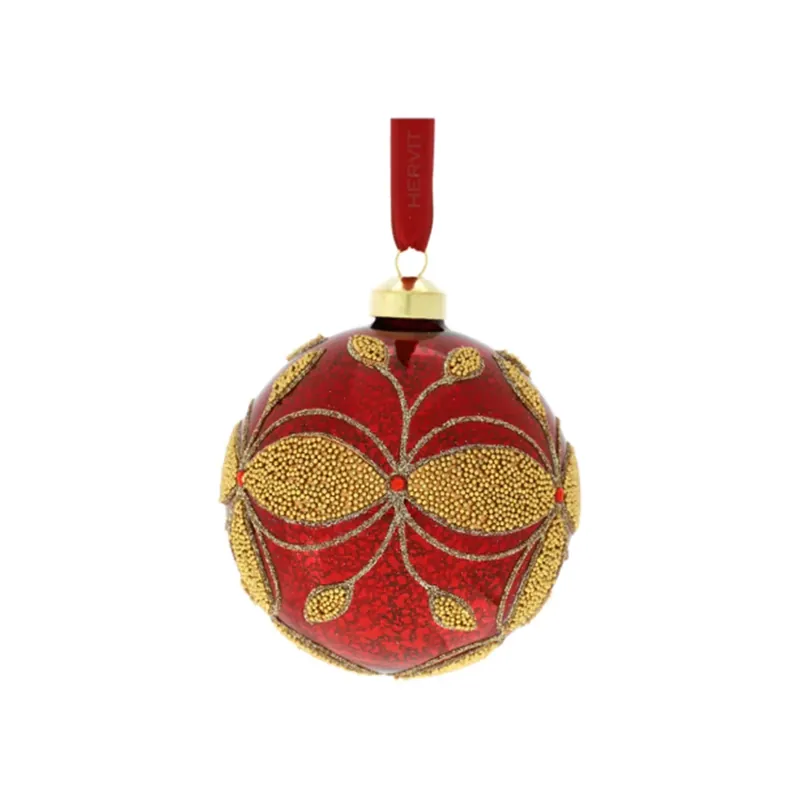 Hervit Creations Palla Fleur in Vetro Soffiato D10 cm Rosso Offerta Lampo