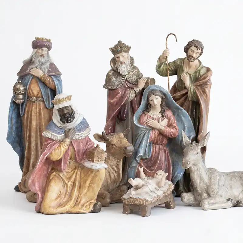 Hervit Creations Set 8 Pezzi Natività Ancient Wood H46 cm Professionale
