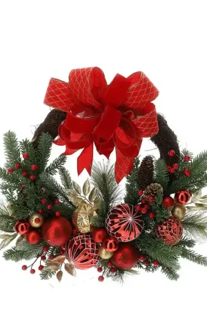 Hervit Creations Corona Natalizia Pino con Decori D61 cm Prezzo Basso