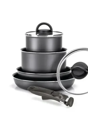 Nuovo Arrivo Moneta Offerta Batteria di Pentole Eden Minispace con Manico removibile 6 Pezzi