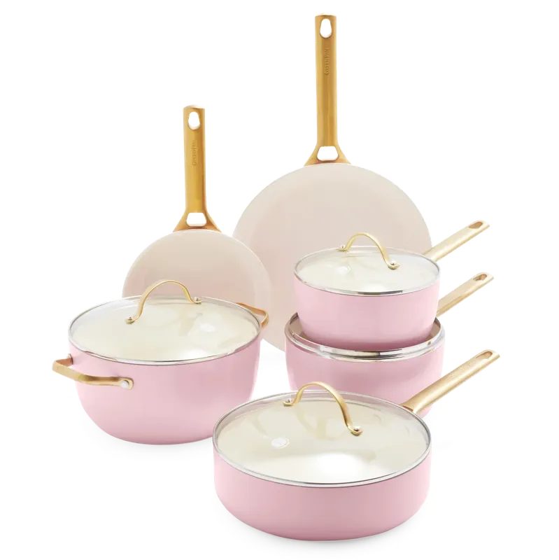 Offerta Speciale GreenPan Batteria di Pentole 10 Pezzi Padova Antiaderente Blush Pink