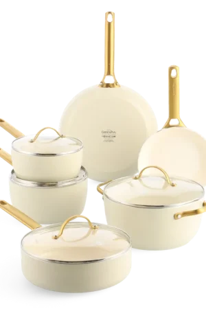 Offerta Lampo GreenPan Batteria di Pentole 10 Pezzi Padova Antiaderente Cream White
