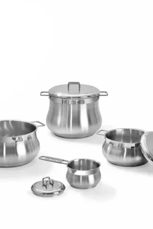 Offerta Del Giorno Barazzoni Batteria di Pentole 7 Pezzi Tummy in Acciaio Inox