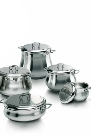 A Buon Prezzo Barazzoni Batteria di Pentole 10 Pezzi Tummy in Acciaio Inox