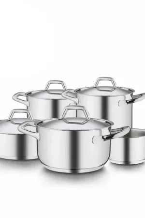 Barazzoni Batteria di Pentole 9 Pezzi Chef Line in Acciaio Inox Spedizione Espresso