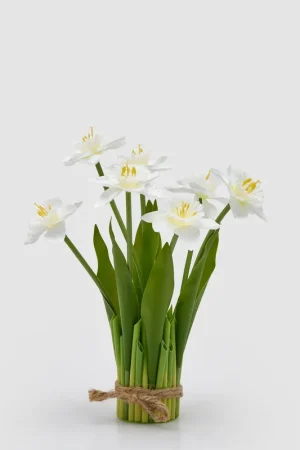 Bestseller EDG Enzo De Gasperi Mazzo di Narciso con Foglie H28 cm Bianco